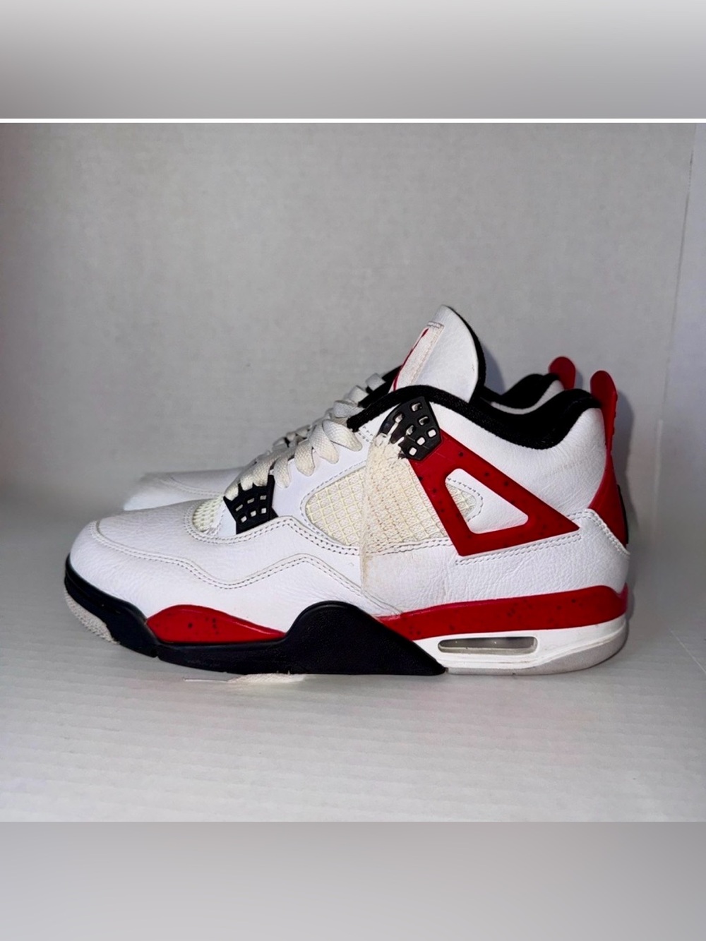 Nike Air Jordan 4 Retro 'Red Cement' Size Men 9.5 - Picture 2 of 4